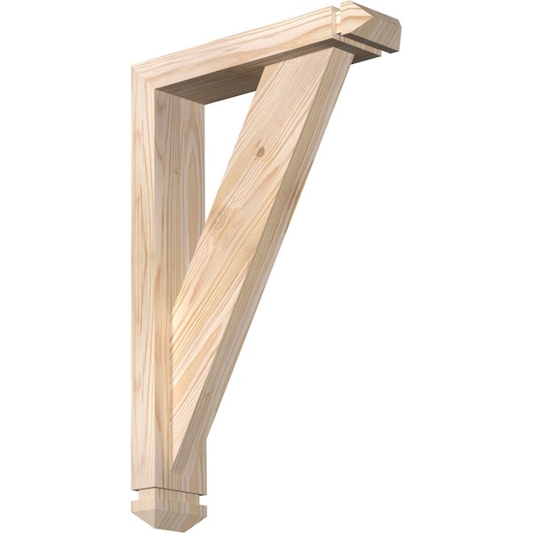 Ekena Millwork Traditional Arts and Crafts Smooth Bracket w/ Offset Brace, Douglas Fir, 3 1/2"W x 14"D x 22"H BKT0402X14X22TRA03SDF - main